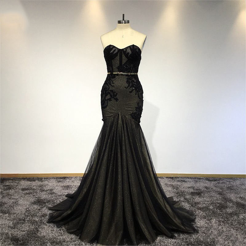 Sexy Black Wedding Dress or Evening Gown, Gothic Alternative Wedding D