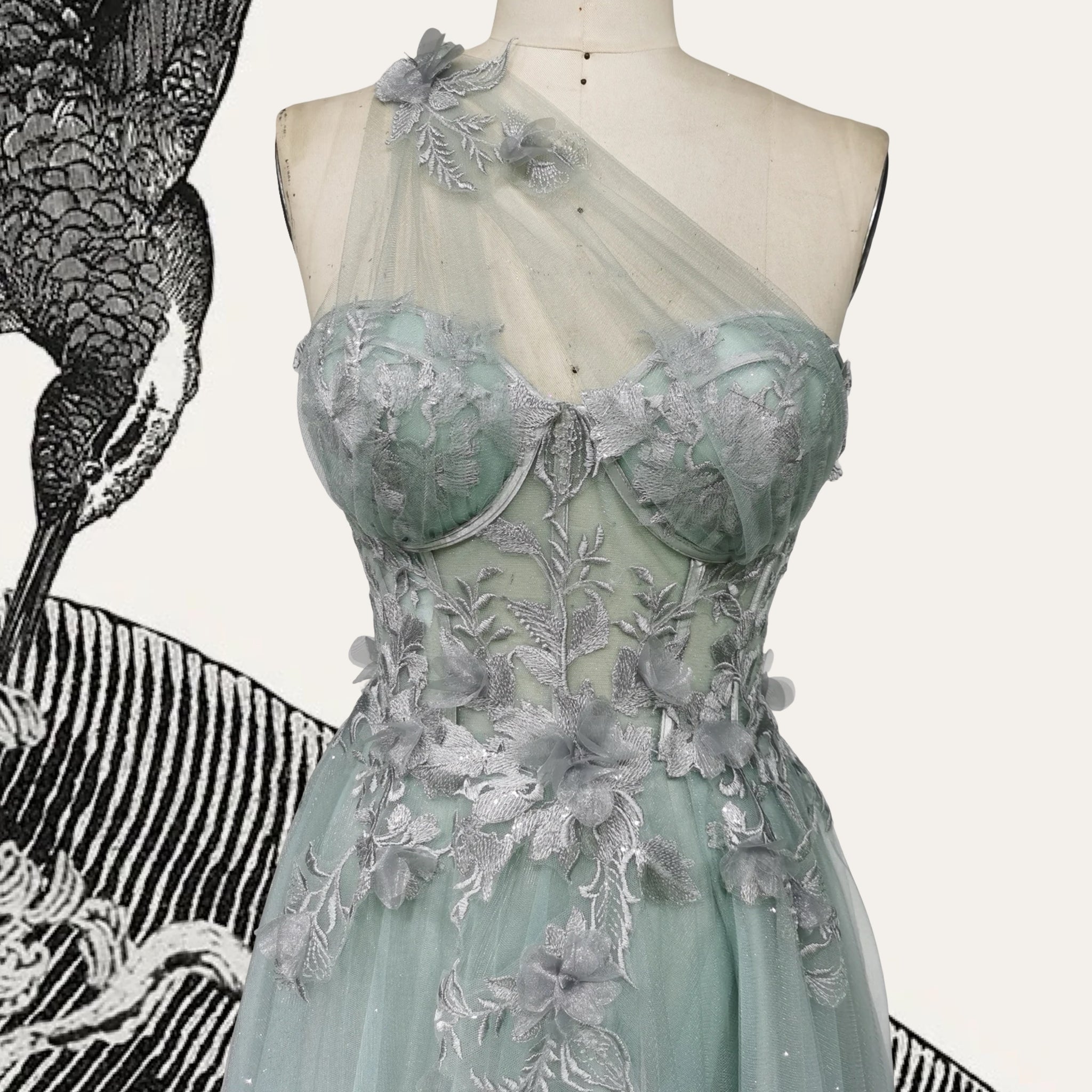 floral evening dresses australia Rochelle's Floral Embroidery Tulle Evening Dresses main image 0