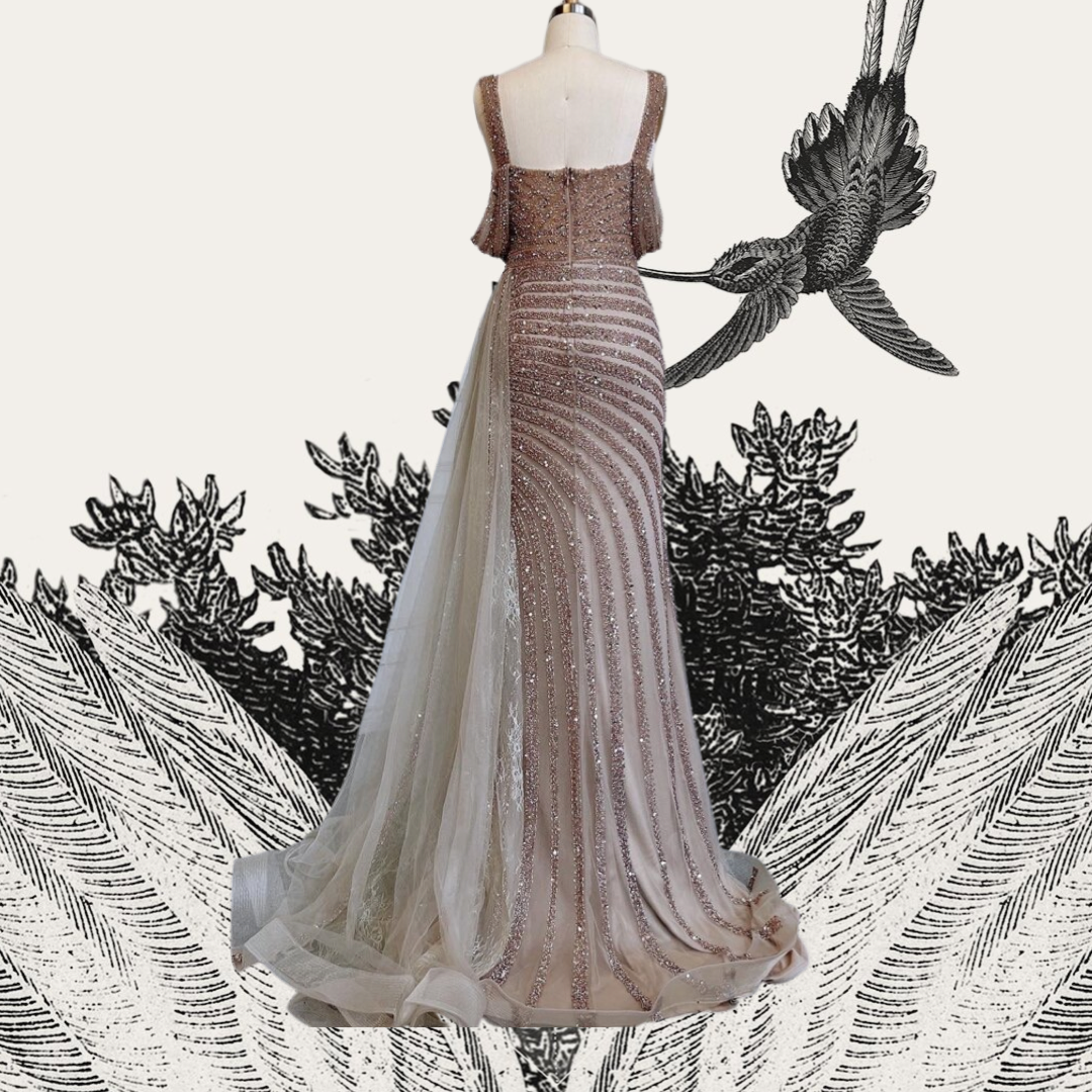 Rose Gold Evening Dress or Champagne Wedding Dress - Ms Rabbit