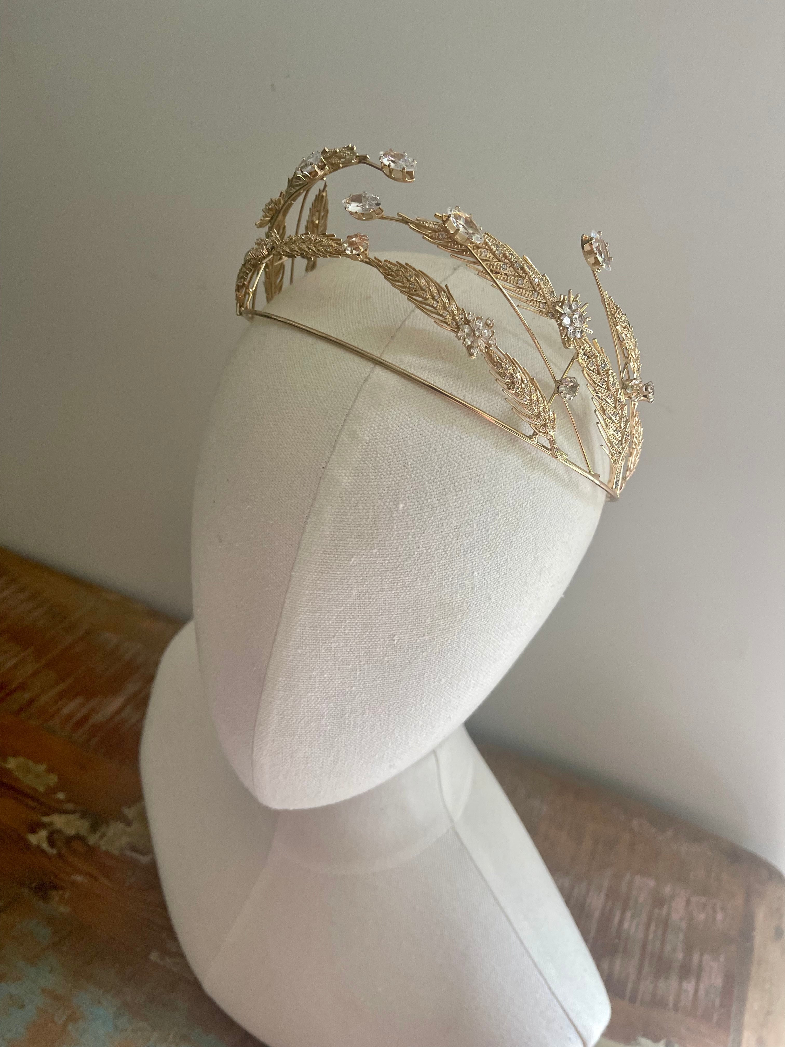Enchanting wedding Crown Tiara, Greek Goddess Crystal  Bridal Wedding Crown, ~ ASTEROPE