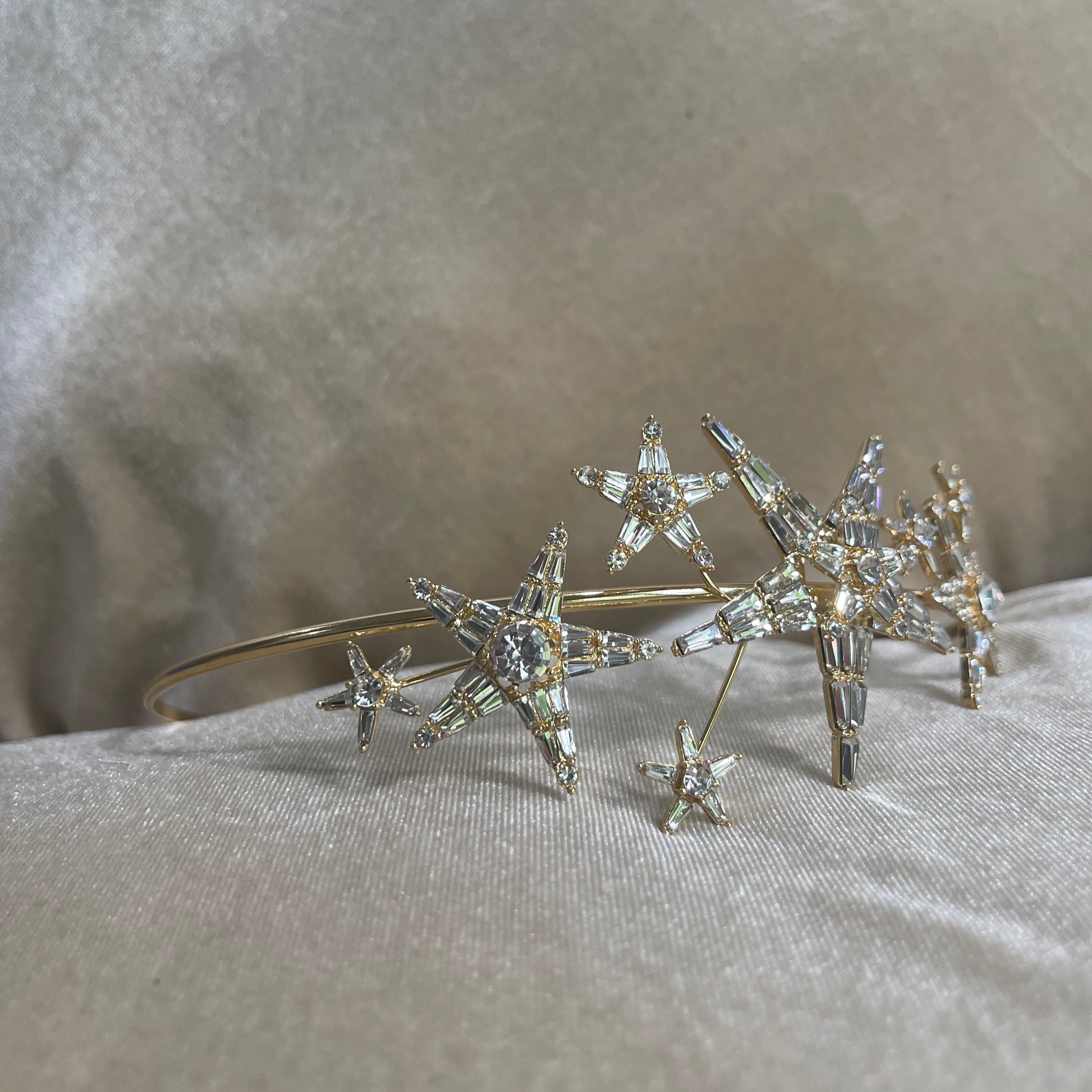 Star Crown, Crystal Celestial Headband, Wedding Headpiece in Silver or Gold ~ Constellation