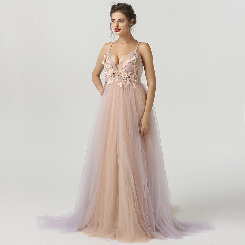 Dusky Pink & Rose Tulle A line Bridesmaid Gown or Beach Wedding Dress Lives of Sirens Dusky Pink & Rose Tulle A line Bridesmaid Gown or Beach Wedding Dress Lives of Sirens