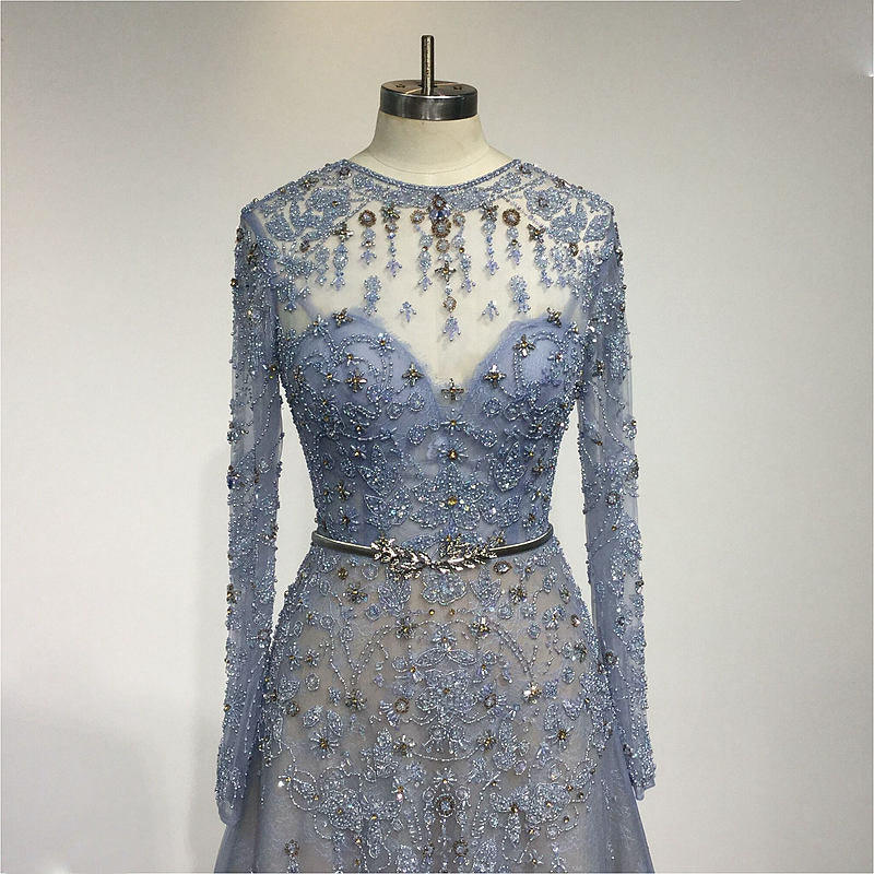 Viera - Unique & Elegant Powder Blue Bridal Gown or Formal Prom Dress.