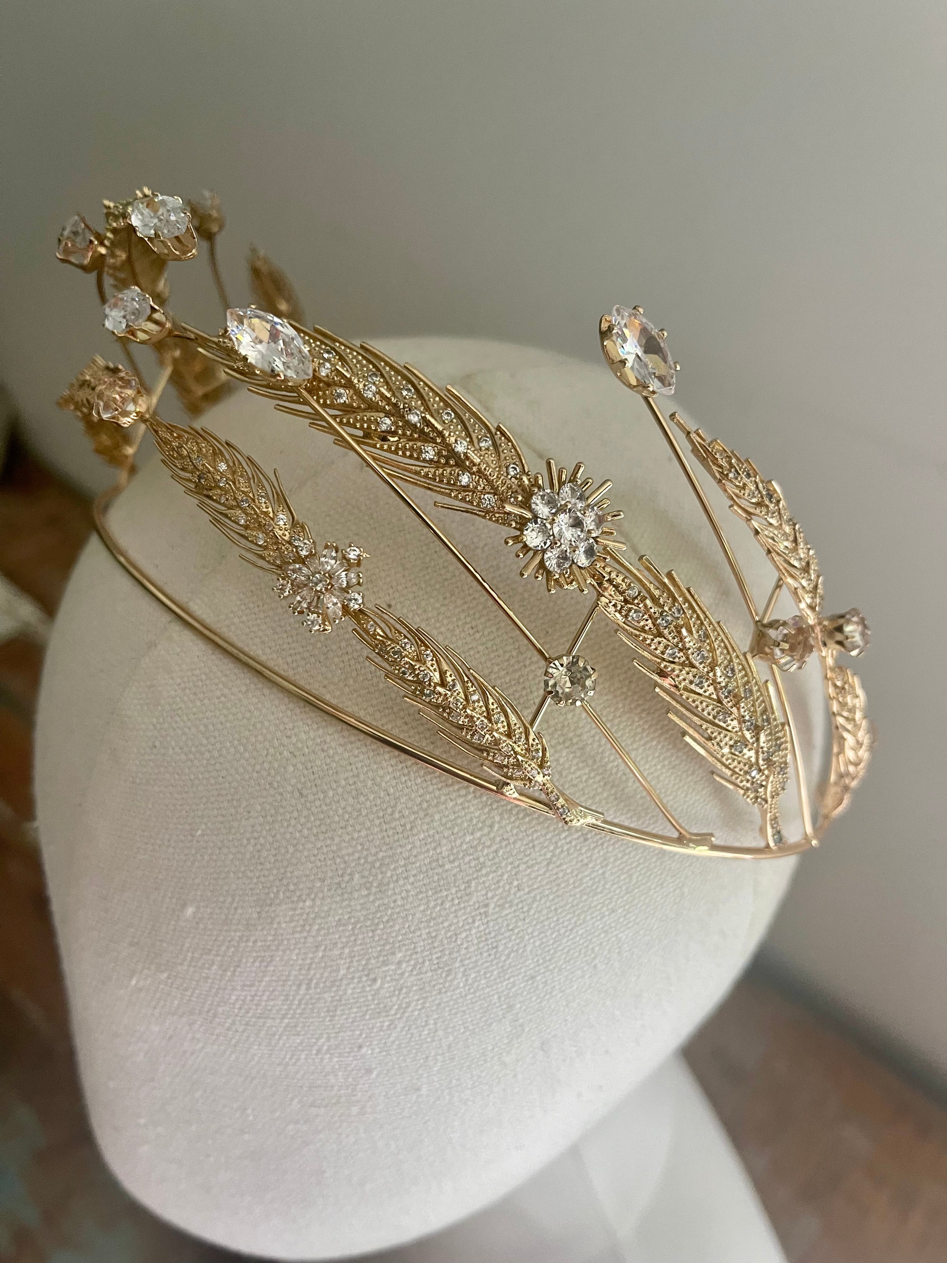 Enchanting wedding Crown Tiara, Greek Goddess Crystal  Bridal Wedding Crown, ~ ASTEROPE