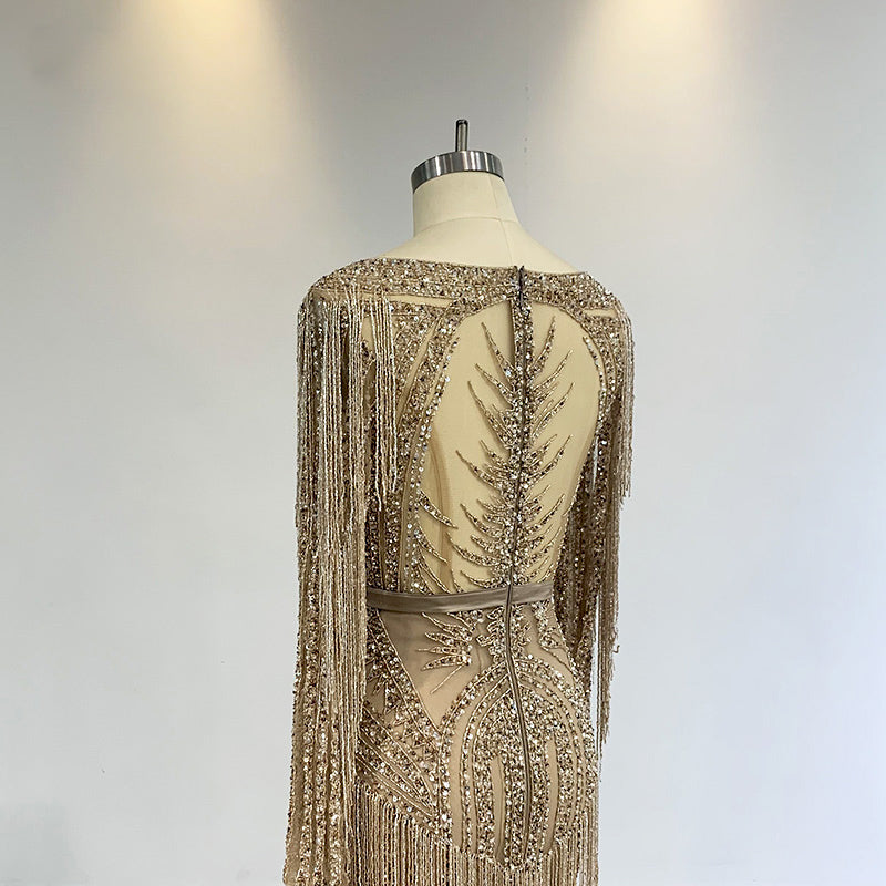 Nala - Sparkly Crystal Modern Alternative Wedding Dress, Celebrity Red Carpet Style Evening Gown in Gold or Ivory