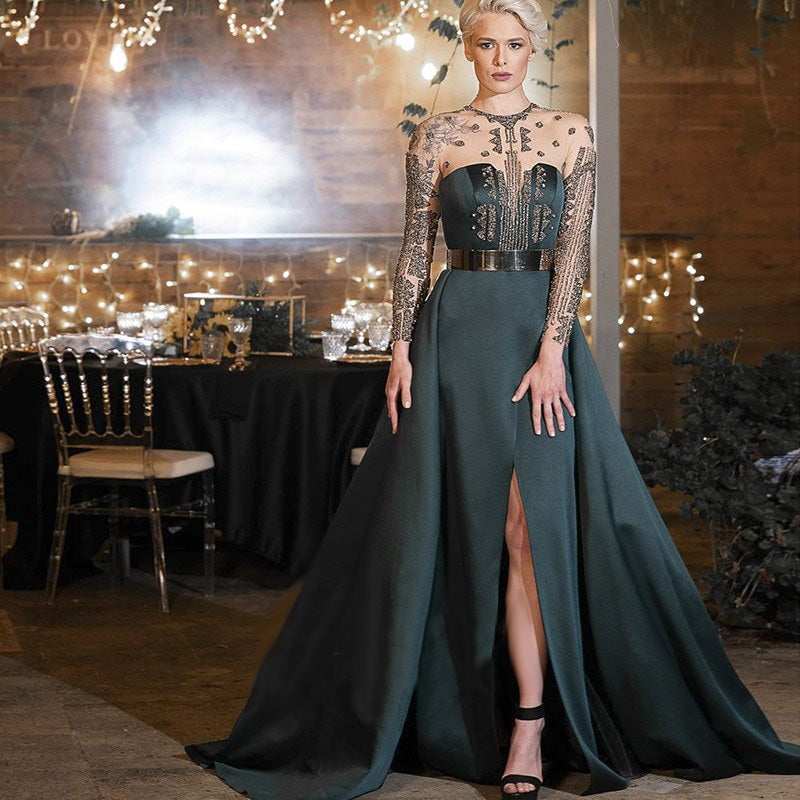 Modern Style Evening Gown or Alternative Wedding Dress With Hand Beade Modern Style Evening Gown or Alternative Wedding Dress With Hand Beade